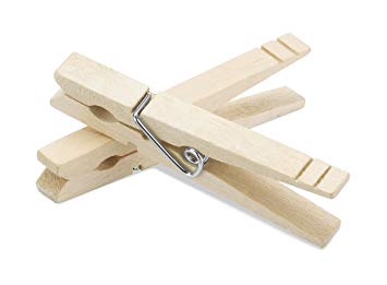 Whitmor Natural Wood Clothespins, S/100