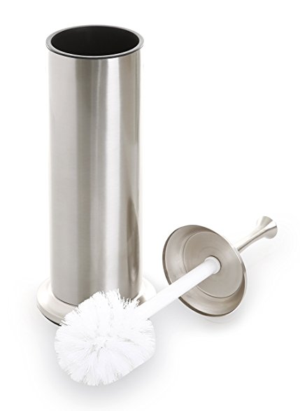 BINO Toilet Brush & Holder with Removable Drip Cup, Brushed Nickel