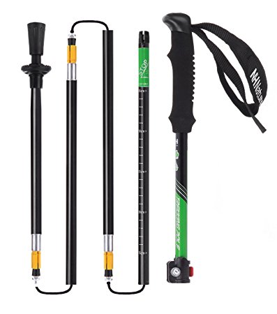 Naturehike 1 Piece Adjustable Trekking Pole, Collapsible Lightweight walking stick with Lever Lock and Carry Sack