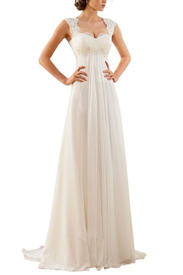 Erosebridal 2016 New Sleeveless Lace Chiffon Wedding Dress Bridal Gown