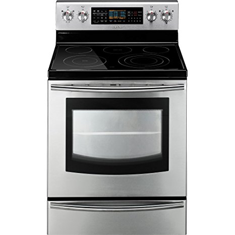 Samsung FE710DRS 30 In. Freestanding Electric Range with Ceramic Cooktop and 5.9 Cu. Ft. Flex Dual Convection Oven, Stainless Steel