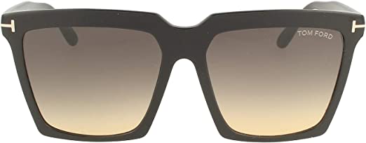 Tom Ford FT0764 01B Shiny Black FT0764 Square Sunglasses Lens Category 2 Size 5