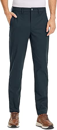 CRZ YOGA Men's All Day Comfy Golf Pants - 30"/32"/34" Quick Dry Lightweight Work Casual Trousers with Pockets