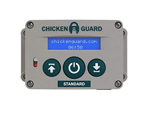 CHICKENGUARD Standard Automatic Chicken Coop Pop Hole Door Opener, Closer with Timer. Lifts Door up to 2lb (1kg) Batteries or Mains Power.