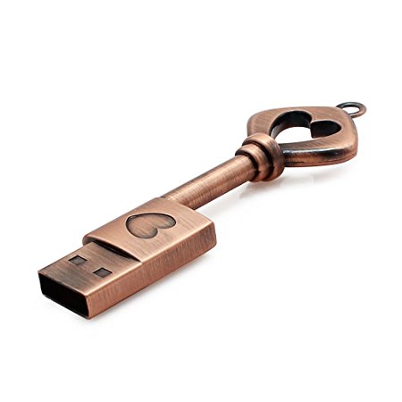 CHUYI Metal Heart Key Shape 8gb 8g USB Flash Drive Pen Drive Memory Stick USB Flash Disk