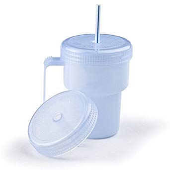 Sammons Preston Kennedy Cup, Spillproof Adult Sippy Cup with Handle & Secure Lid, 7 oz. No Spill Cups to Drink Hot & Cold Liquids Lying Down, Daily Living Glasses (Limited Edition)