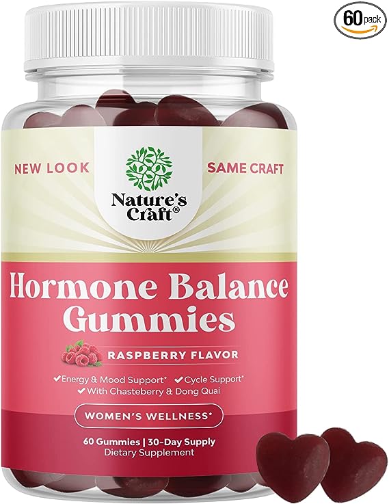 Hormone Balance for Women of All Ages - PMS Gummies and Cycle Support Supplements for Women with Vitamin B6 and Dong Quai Gummy Vitamin - Menopause Relief Mood Support Supplement PMS Support for Women