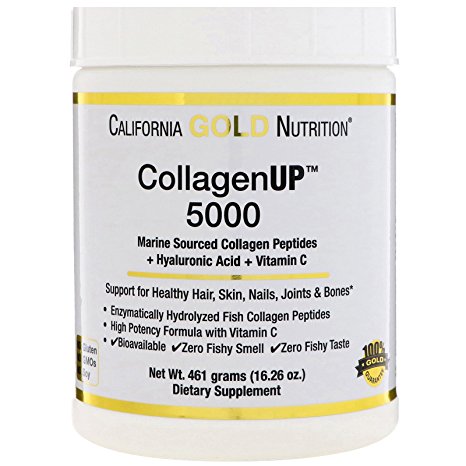 California Gold Nutrition, Collagen UP™ 5000, Marine-Sourced Collagen Peptides   Hyaluronic Acid & Vitamin C, 16.26 oz (461 g)