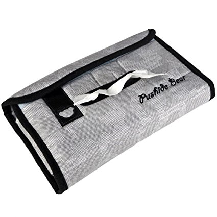 Tianmei Simple Fasion Styling Car Sun Visor Tissue Box Cover Paper Towel Box Holder (Linen Gray Color)