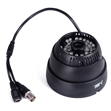 HDE Wide Angle Surveillance Security Camera 48 LED IR Night Vision Color CCD Indoor Dome CMOS Cam (Black)