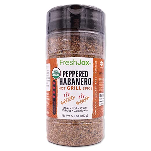 FreshJax Premium Gourmet Organic Spice Blends (Peppered Habanero: Organic Hot Grill Spice)