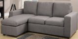 Modern Grey Linen-Like Fabric Reversible Sectional Sofa by Poundex