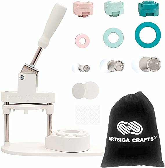 We R Memory Keepers Button Press Bundle 1-Pack WR661104 Bundled with Artsiga Crafts Small Project Bag