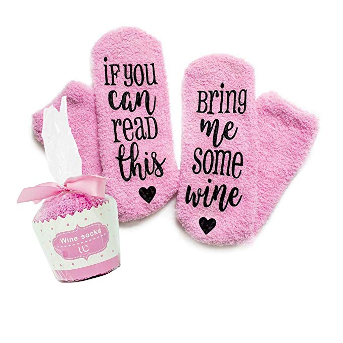 Funny Wine Socks in Cupcake Gift Package - If You Can Read This, Bring Me Wine