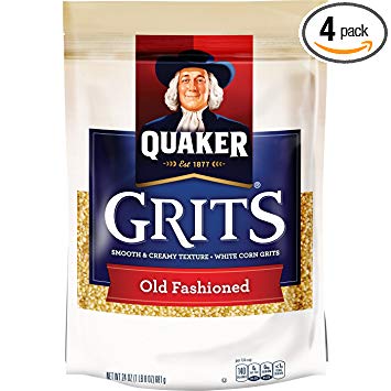 Quaker White Corn Old Fashioned Grits, 24 Ounce (Pack of 4)