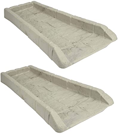 Suncast SB24 Decorative Rain Gutter Downspout Splash Block, Tan (2 Pack)