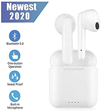True Wireless Bluetooth Headphones, Stereo Bluetooth Headset with Microphone Anti-Sweat Sport Earbuds,Earphones Compatible with Airpods Android/iPhone