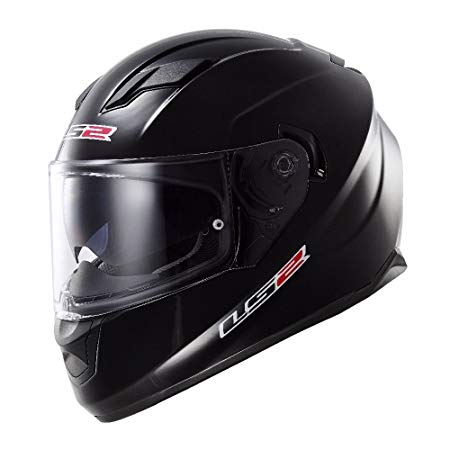 LS2 Stream Solid Full Face Motorcycle Helmet With Sunshield (Black, Medium)