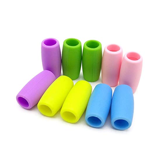 Food Grade Silicone Straw Tips Cover Soft Reusable Metal Stainless Steel Straw Nozzles Only Fit for 1/2" Wide (12mm Outer Diameter) Multi-Colors - Set of 10