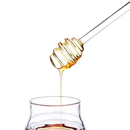 Mkono Honey and Syrup Dipper Stick Glass Honey Spoon for Honey Pot Jar Containers, 6 Inches