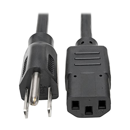 Tripp Lite Standard Computer Power Cord 10A,18AWG (NEMA 5-15P to IEC-320-C13) 10-ft.(P006-010)