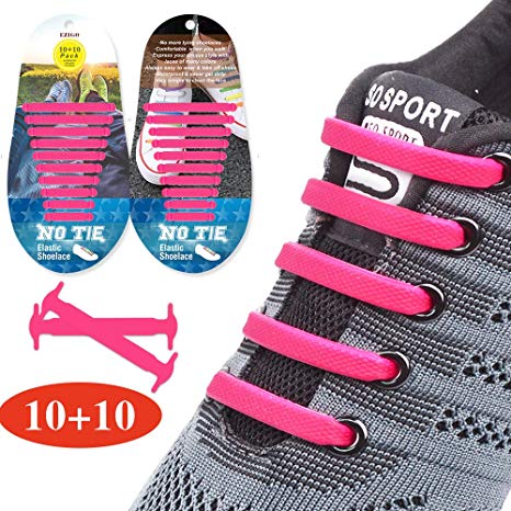 EZIGO Upgraded No Tie Shoelaces Widened Elastic Shoelaces for Adults/Kids Tieless Shoe Laces Waterproof Rubber Shoelaces for Sneakers Boots Board Shoes