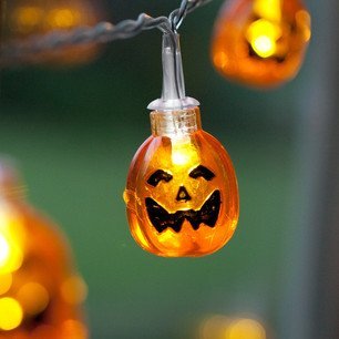 Domire Battery Operated LED Fairy String Lights 3D Pumpkin 10 LEDs Halloween Decoration Light