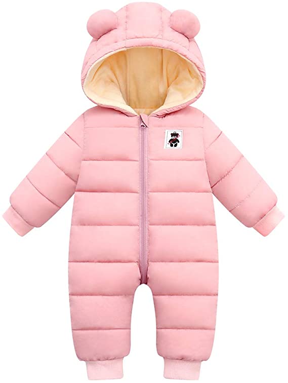 Hotaden Cute Baby Boy Snowsuit Winter Coat 12-18-24 Months Toddler Girl Clothes Jacket Romper
