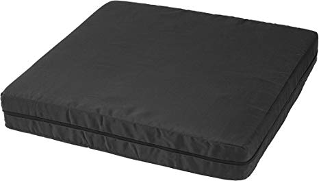 DMI Hypoallergenic Natural Pincore Latex Foam Comfort Seat Cushion Support for Chairs and Wheelchairs with Nylon Oxford Cover, 16 x 18 x 3 inches, Black