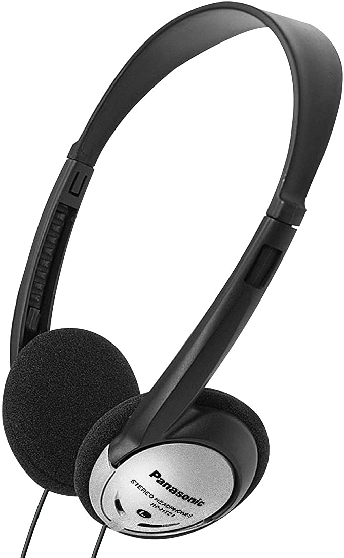 Panasonic Headphones On-Ear Lightweight with XBS RP-HT21 (Black & Silver)