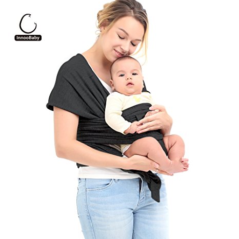 Premium Baby Wrap Carrier | Black | One Size Fits All | Cozy & Soothing for Babies | Suitable for Newborns, Infants & Toddlers | Cotton/Spandex Comfort Fabric |100% Infinity Guarantee | Ideal Gift