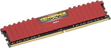 Corsair CMK8GX4M1A2666C16R Vengeance LPX 8 GB (1 x 8 GB) DDR4 2666 MHz C16 XMP 2.0 High Performance Desktop Memory Module, Red