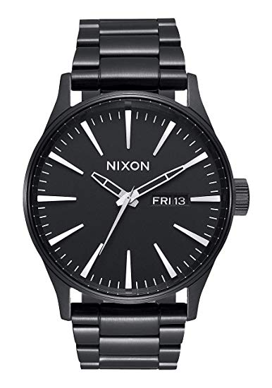 NIXON Sentry SS A356-100m Water Resistant Men's Analog Classic Watch (42mm Watch Face, 23mm-20mm Stainless Steel Band)