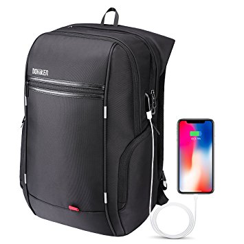 Anti-theft USB Charging Backpack, Dohiker Business Computer Bag Waterproof for College Student Work Men Women, Fits Under 15.6-Inch Laptop Notebook