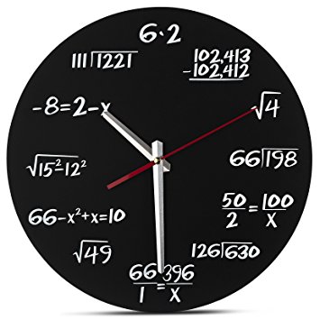 Decodyne Math Clock - Unique Wall Clock - Each Hour Marked By a Simple Math Equation