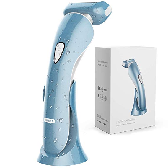 Electric Lady Shaver Razor Bikini Trimmer Body Hair Remover for Women Underarm Leg Rechargeable Wet and Dry Waterproof Cordless Painless with LED Light