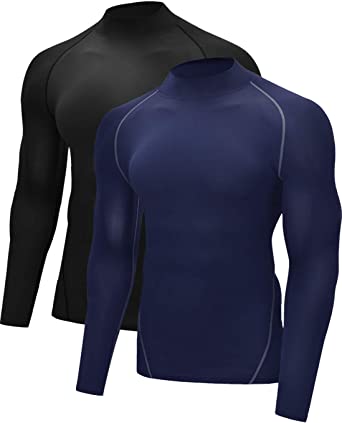 Vogyal Men's Dry Fit Athletic Compression Long Sleeve Baselayer Workout T-Shirts