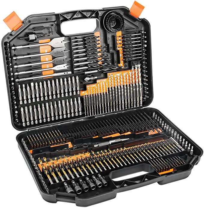 Drill Bits Set EnerTwist 246-Pieces Drilling and Driving Kit Tool Set Accessories Combination in Plastic Storage Case for Metal Wood and Masonry Drill ET-DBA-246