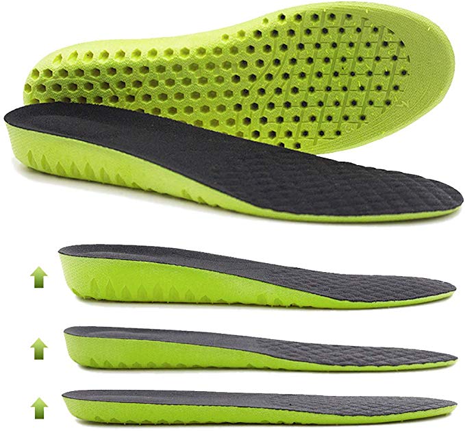 Ailaka Elastic Shock Absorbing Height Increasing Sports Shoe Insoles/Inserts, Soft Breathable Honeycomb Orthotic Replacement Insoles for Men and Women