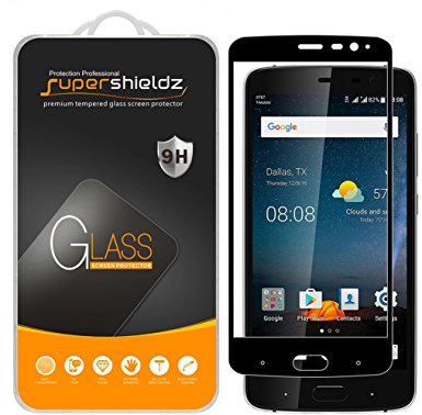 [2-Pack] Supershieldz for ZTE Blade V8 Pro Tempered Glass Screen Protector, [Full Screen Coverage] Anti-Scratch, Bubble Free (Black)