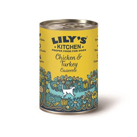 Lily's Kitchen Chicken & Turkey Casserole Complete Wet Food for Dogs 400g (Pack of 6)