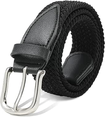 AWAYTR Kids Elastic Braided Belt - Pin Buckle Stretch Golf Baseball Belts for Boys and Girls Aged 4-12 Years