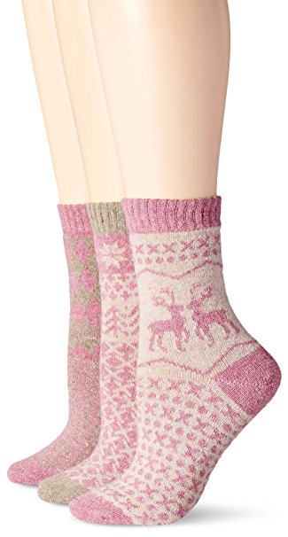 Muk Luks Women's Nordic Fair Isle Socks 3-Pack