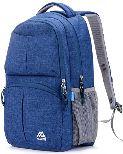 Mozone Large Lightweight Water Resistant College School Laptop Backpack Travel Bag (Navy Blue)