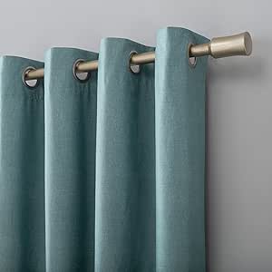 Sun Zero Columbia 2-Pack Thermal Energy Saving 100% Blackout Grommet Curtain Panel Pair, 50" x 84", Misty Blue