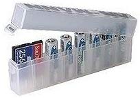 ANSMANN 8-Way Battery Storage Case for AA/AAA Batteries and Memory Cards [Pack of 1] Plastic Storage Holder For Up To 8 AA/AAA Batteries - Also Holds Up To 8 Memory Cards