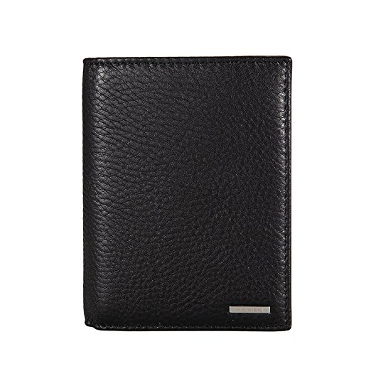 Banuce Men's Cowhide Leather Extra Capacity Slim Bifold Wallet