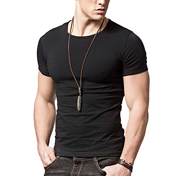 Acooe Short Sleeves T-Shirts Crew-neck,Tight-fitting T-shirt, sport t-shirt for men