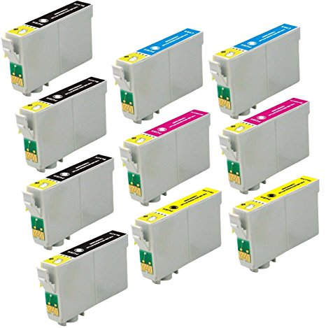 10 Pack Elite Supplies ® Remanufactured Inkjet Cartridge Replacement for #60 T060 T0601, Epson T060120 T060220 T060320 T060420 Works Epson Stylus C68, Stylus C88, Stylus C88Plus, Stylus CX3800, Stylus CX3810, Stylus CX4200, Stylus CX4800, Stylus CX5800F, Stylus CX7800 (4 Black, 2 Cyan, 2 Magenta, 2 Yellow)