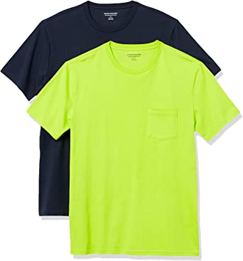 Amazon Essentials Men's 2-Pack Slim-Fit Short-Sleeve Crewneck Pocket T-Shirt